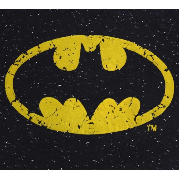 Batman - T-Shirt Garçon DC Comics - Logo Brodé Noir Et Jaune - Le Tee-shirt Idéal Pour Les Petits Super-Héros