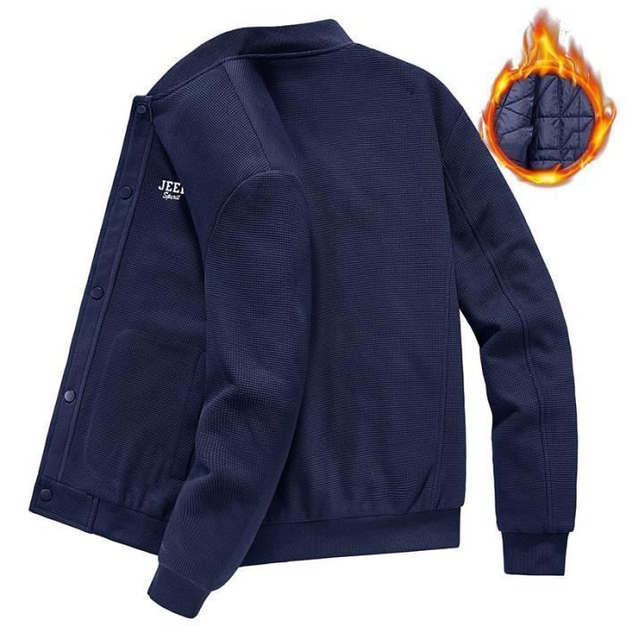 Bouviac Homme Pull Polaire Taille M Fermeture Éclair Bleu Poches