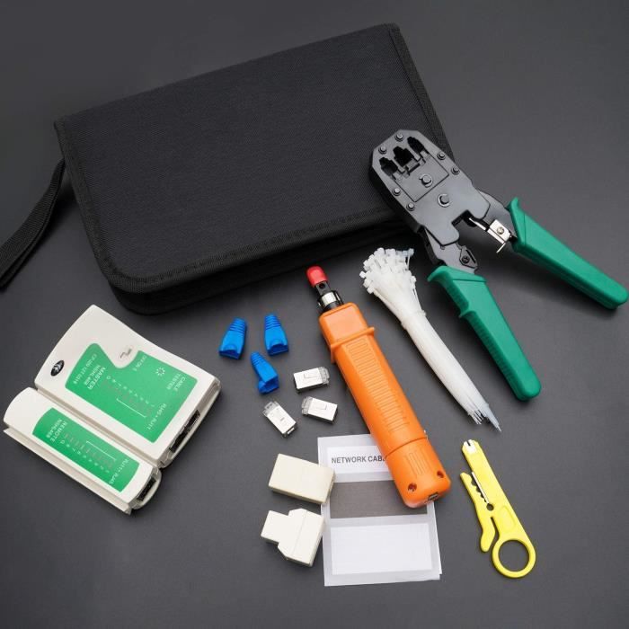Mayline Kit D'Outils À Sertir Rj45 Cat7 Pour L'Entretien Du Réseau Lan Professionnel Du Réseau