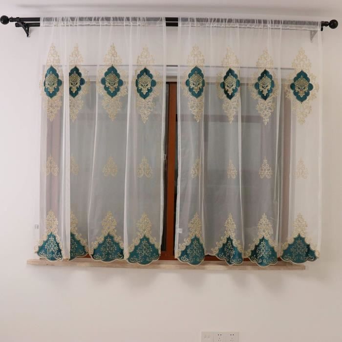 Rideaux En Tulle Brodé Amidoudou - Motif Fleur Dorée 3D, 167x245 Cm, Pour Salon Ou Mariage - 12