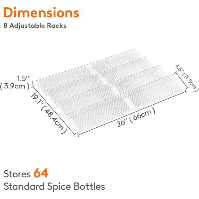 HOLDN’ STORAGE Étagère à épices Pour Armoire, Robuste – Étagère à
