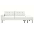 6460•CHIC•Canapé-lit Sofa convertible Canapé d'angle réversible Canapé-lit réglable Nouvelle Cuir artificiel Blanc Assemblage facile-2