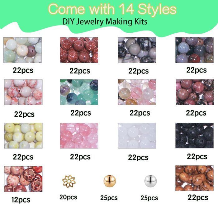 Perles En Pierre Naturelle Verte 6mm - Lot Pour Fabrication De Bijoux DIY (collier, Bracelet, Boucles)