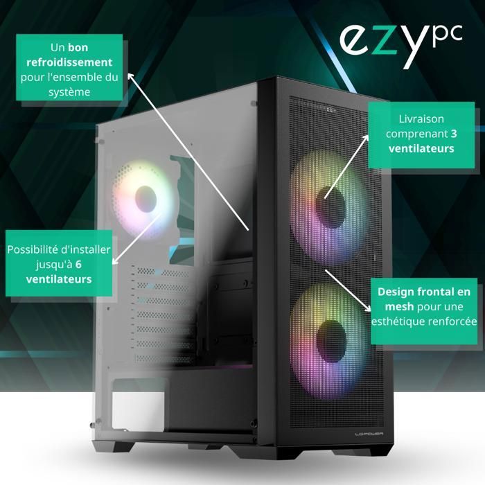 EzyPC Essential - Gaming PC - AMD Ryzen 5 5500 - AMD Radeon™ RX 7600 8 ...