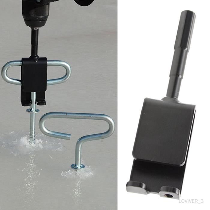 Adaptateur Perceuse électrique Pour Tarière De Mise à La Terre - Connexion Tige Ronde à Tige Ronde, Métal Robuste - 6