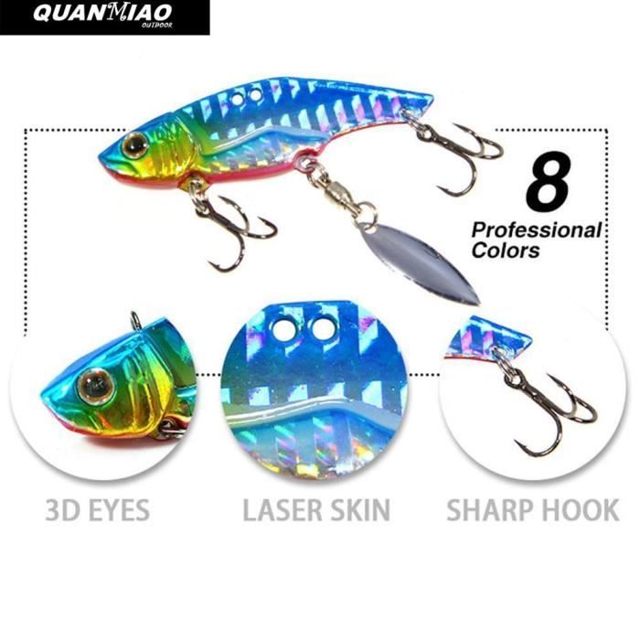 10 Cuillères De Pêche Métal Pailletées Avec Plume – 7g à 21g (neuves)