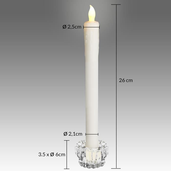 Lot de 8 Bougies LED Longue Blanche avec Télécommande Minuterie Flamme  Vacillante, Design Cire Goutte à Goutte,[S313] - Cdiscount Maison