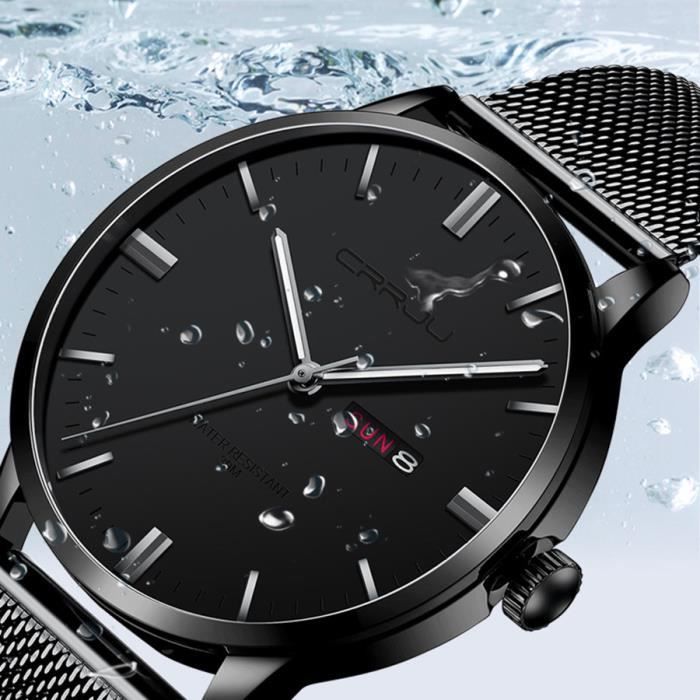 RORIOS Montre Homme Quartz Analogique Montre Créatif Montres Bracelet Pour Homme En Mesh Acier - Foto 6