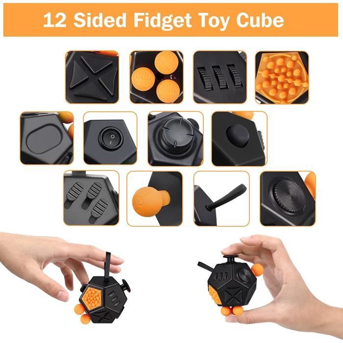 Cube Fidget Toys Jouet sensoriel pour soulager le stress et l'anxiété 12  côtés pour adultes et enfants - Cdiscount Jeux - Jouets