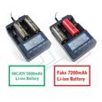Pack de 2 piles batteries Rechargeables 26650 5000mAh + Un chargeur de voyage avec adaptateur US-EU pour Torch et Lampe-3