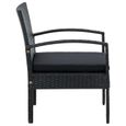 Chaise de jardin OVONNI en résine tressée noire avec coussin - Dimensions 58 x 58 x 72 cm-3