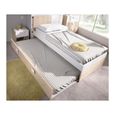 Chambre complète enfant lit gigogne 90 x 190 cm - 3 produits - Coloris : Chêne et blanc - SONIA-3