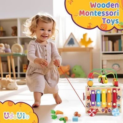 Jouet Montessori LZDMY Bois - Boîte Permanente 4 En 1 1-5 Ans