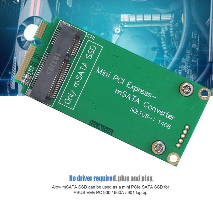 Adattatore MSATA A SATA Da 3x5cm A 3x7cm Per Asus Eee PC 1000 S101 900