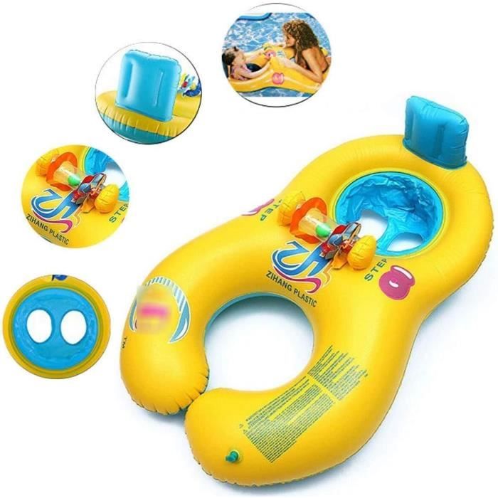 Bouée Bébé Gonflable Avec Parasol - Siège Natation 3-72 Mois SWPEED Dinosaure Bleu