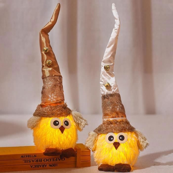 Gnome Noël Lumineux 3 Pièces, Lutin Peluche, Décoration