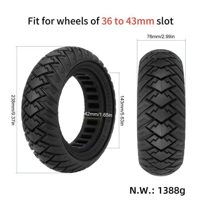Pneu De Rechange Pour Scooter électrique 25,4 Cm (255 X 70) – Sans Chambre à Air, Caoutchouc Durable, Résistant à L’usure – Pour Moyeu 16,5 Cm