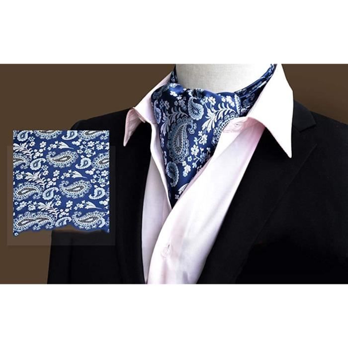 Foulard homme soie écharpe satiné cravate hypoallergénique naturel  protection du cou en hiver ascot scarf poche carrée set fo[342] - -  Cdiscount Prêt-à-Porter