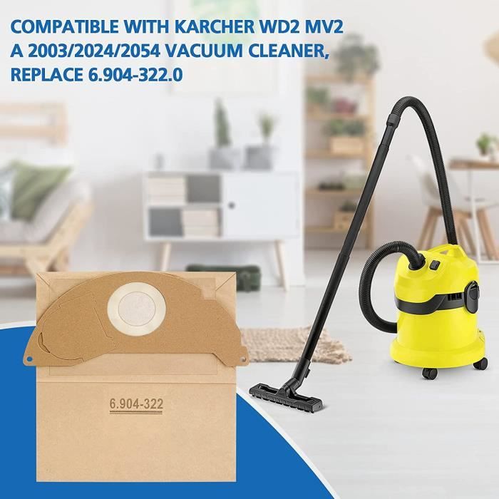 WD2 Lot de 10 sacs filtrants en papier pour aspirateur K rcher WD2