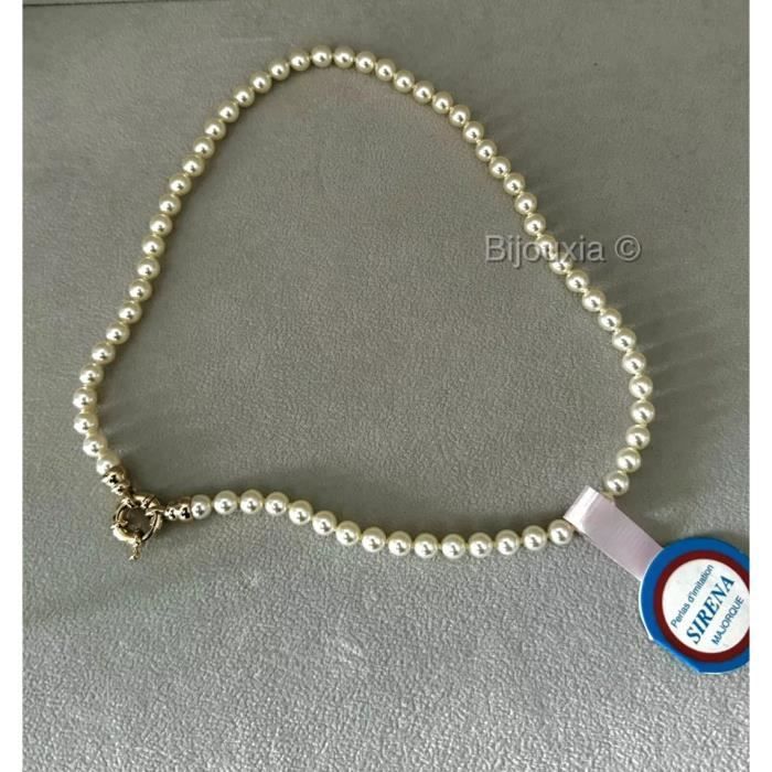 Collier Perles De Majorque Avec Fermoir En Argent - Bijou Occasion En Bon état