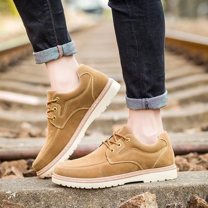 Branch Chaussures Cuir homme Suede Richelieu QiwenChen chameau