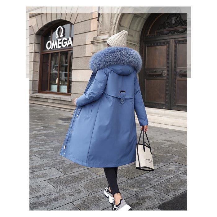 Manteau Femme Nouvelle Mode Plus velours exquis Faux Fourrure Trim