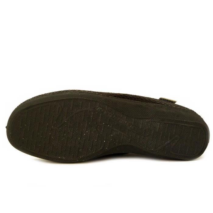 Chaussures femme grand confort EMANUELA tissu et daim noir