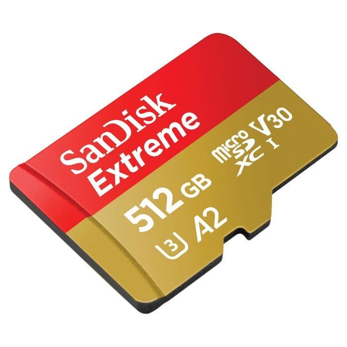 Carte Mémoire microSDXC SanDisk Extreme PRO 512 Go + Adaptateur SD