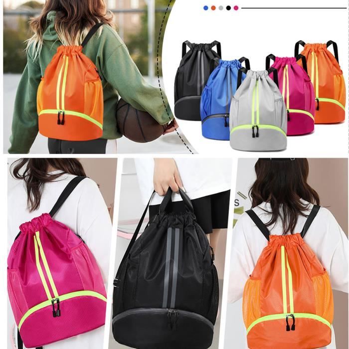 Daelesr Sac à Dos Sport Étanche 47x32cm Avec Cordon De Serrage - Sac Gym Football Natation Voyage