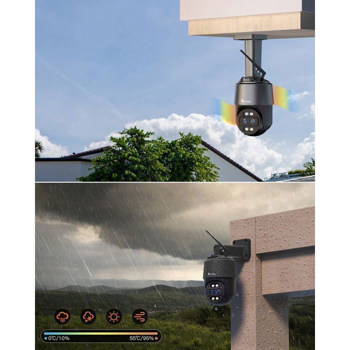 Caméra Surveillance Extérieure Ctronics 4K 8MP - Suivi Automatique, Détection IA, WiFi Double Bande, Tout Métal - 8