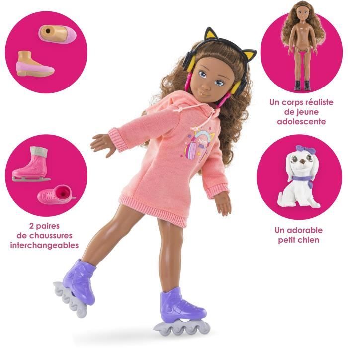 Corolle Girls - Dressing Fluo Avec 7 Accessoires Mode Pour Poupée Mannequin 28 Cm - Dès 4 Ans