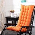 Coussin de Chaise Longue - Orange - Polyester - 48x125x8cm - Idéal pour Jardin, Bain de Soleil et Transats-0