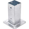 TRIBECCO® Douille à visser pour poteaux carrés en bois galvanisé à chaud (60 x 60 mm) - Douille de sol - Support de clôture - Douill-0