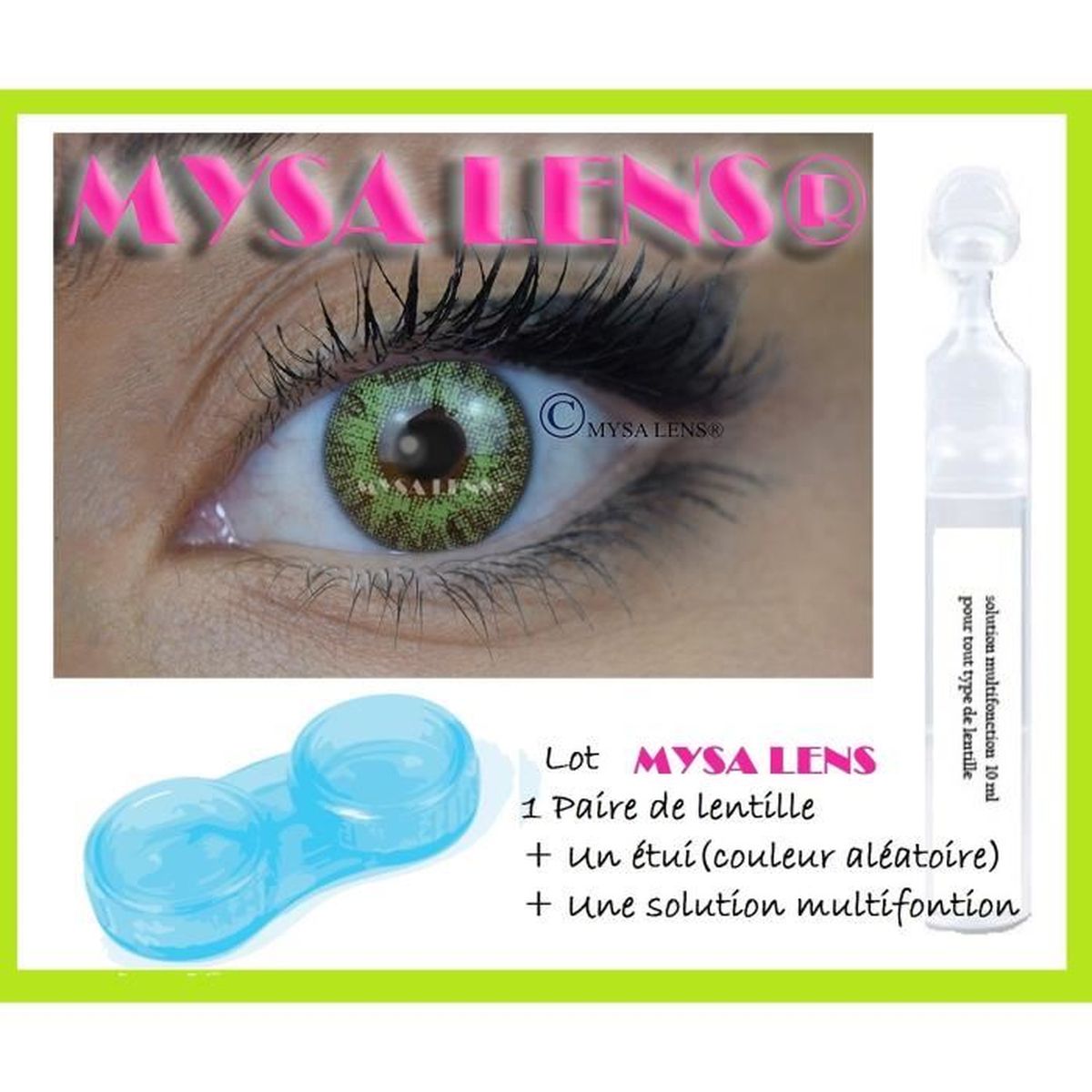 MYSA LENS LOT Lentille de contact de couleur vert S3-542 - Achat