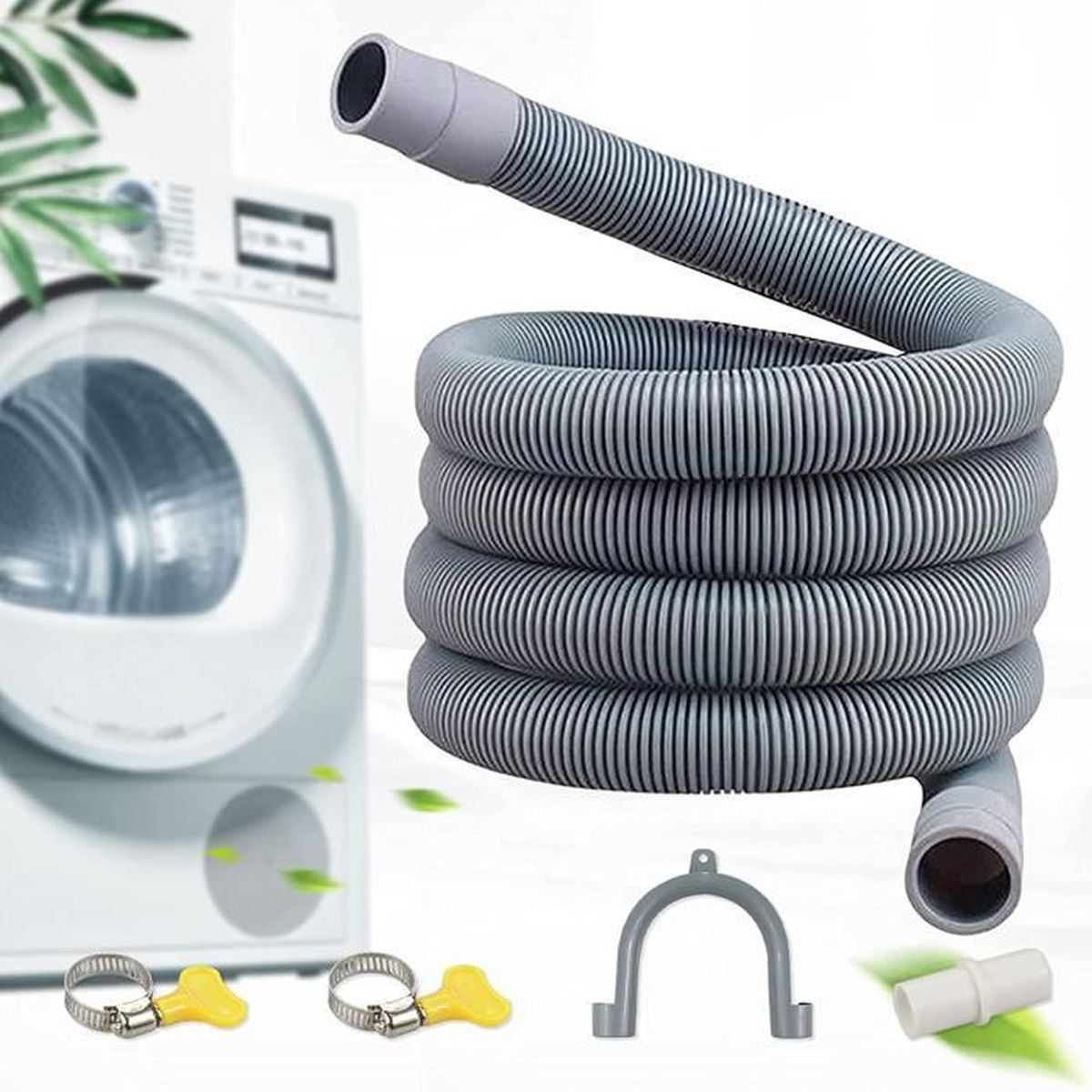 lave-vaisselle Tuyau de vidange de 2 m de long Rétractable Pour tuyau de vidange de lave-linge sèche-linge 