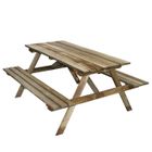 Table pique-nique en bois 4 places Marly - CEMONJARDIN - Rectangulaire - Marron - Extérieur