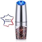 JIMIGO Lot de 2 Moulin à Poivre et Sel électrique, Moulin a Sel et Poivre en Acier Inoxydable Automatique Moulins à Épices