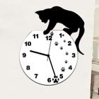 Tofern Horloge Murale Pendule 3D Chat Silencieuse DIY Décoration Idéale Pour Chambre Salon Cuisine Bureau Animal chat aux pas