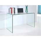 VENTE-UNIQUE Bureau en verre trempé ELSTRON - Courbé 12mm - L120 x P70 x H75 cm