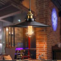 IDEGU Lustre Suspension en Chapeau Vintage E27 Lampe Plafonnier Éclairage de Plafond Abat-jour en Métal pour Salon Chambre