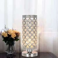 Lampe de table en cristal moderne simple lampe de chevet chambre chaleureuse et romantique art créatif décoration veilleuse