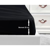 LOVELY HOME Drap Housse 100% Coton 160x200cm - Bonnet 35cm - Gris clair -  Achat & prix