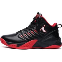Chaussures de basket-ball pour hommes rembourrage respirant chaussures de sport antidérapantes br0808bg65tf Noir Rouge