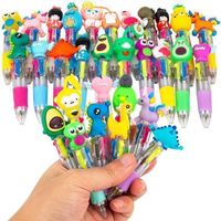 64 Pièces Stylos Dessin Animé Pour Enfants - 4 Couleurs, Remplissage Sac Fête, Cadeaux Mignons Garçons Filles