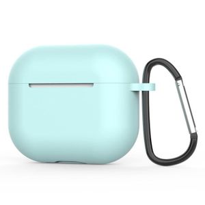 HOUSSE - ÉTUI bleu clair-avec crochet Pour Airpod 3 Étui en Silicone Pour Airpods Pro Airpods 3 Sans Fil Bluetooth Pour App