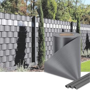 TecTake Rouleau 35mx19cm PVC brise-vue pare-vent pour clôture terrasse jardin gris clair 