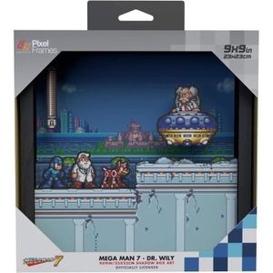 CONSOLE RÉTRO Pixel Frames Megaman 7 : Dr Wily - 23x23 cm