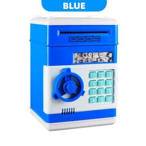 MARCHANDE bleu - Tirelire électronique iko avec mot de passe, tirelire, caisse d'épargne, dépôt automatique, billets de