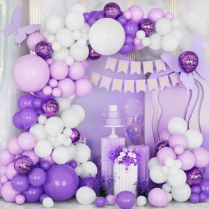 Decoration Anniversaire Set Fille D'anniversaire Ballons Décoration Set  Violet Thème Fête Anniversaire Décoration avec Happy [W34] - Cdiscount  Maison