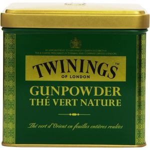 THÉ LOT DE 4 - TWININGS - Gunpowder Thé vert Nature en Vrac - boite de 200 g